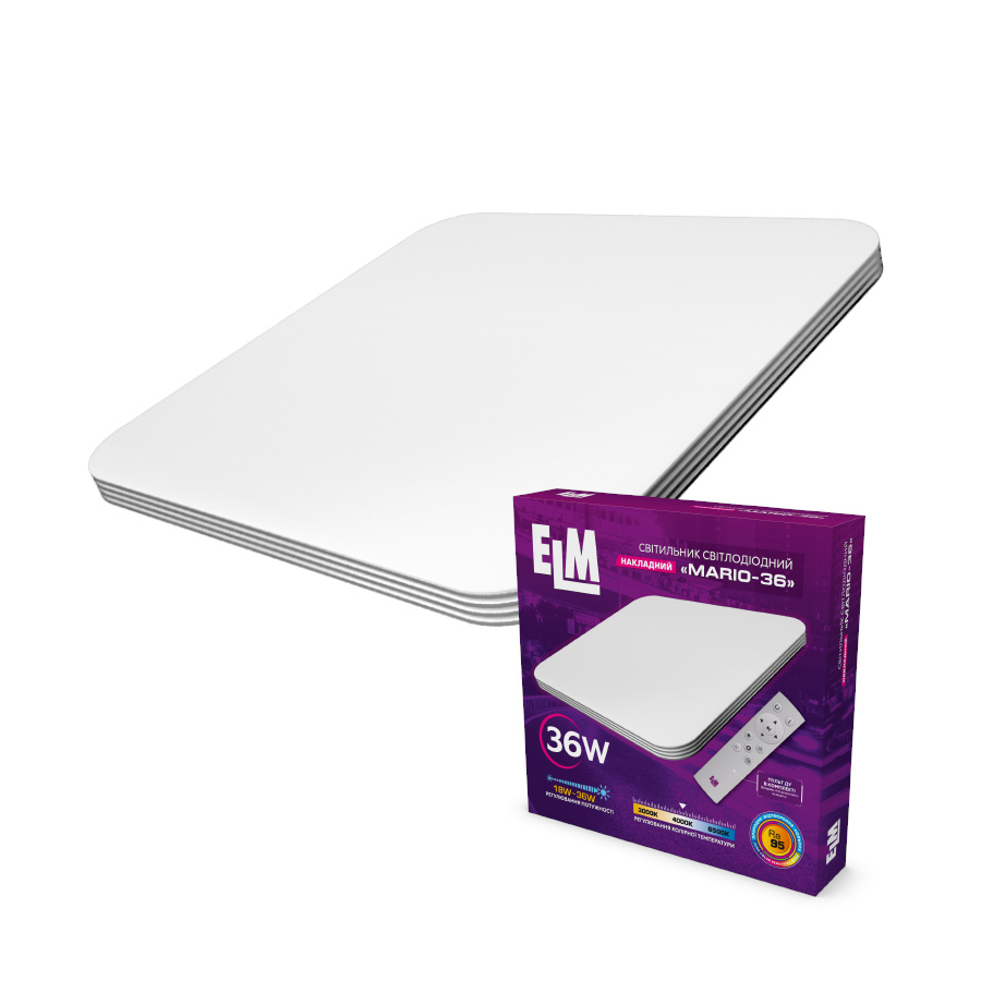 Світильник накладний з пультом ДК ELM Mario 36W 3000-6500К IP20